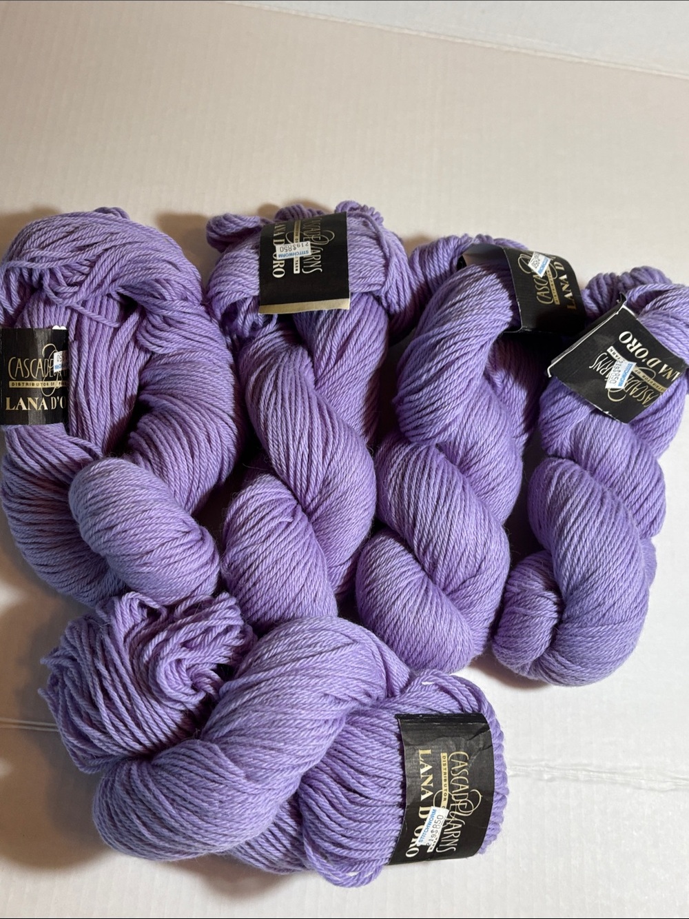 Lana D'Oro Yarn - Lavender set of 5 skeins